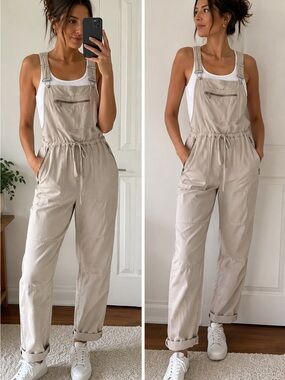 Wilfred Free Valletta Overalls Beige Utility Jumpsuit Medium